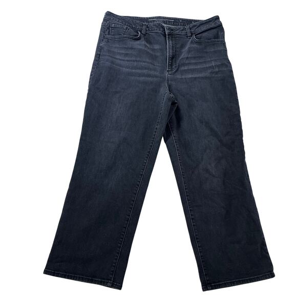 Talbots Black High Rise Straight Crop Jeans Plus Sz 16 - Picture 1 of 10